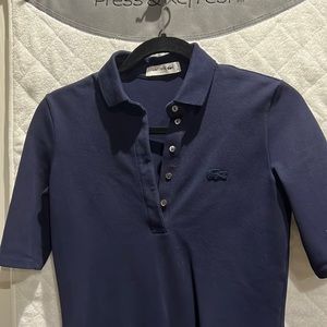 Lacoste Women's Short Sleeve Slim Fit Stretch Pique Polo Dress. Size 36